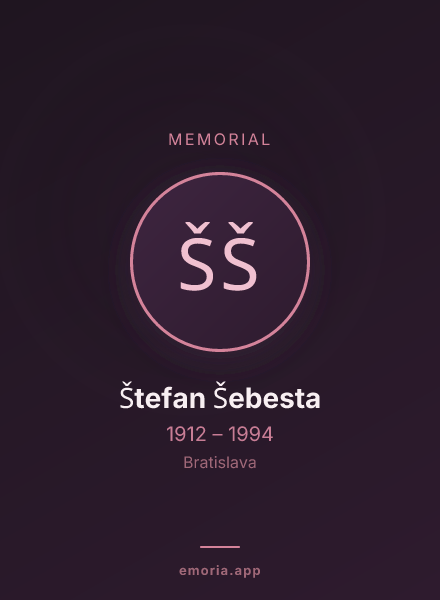 Memorial portrait of Štefan Šebesta