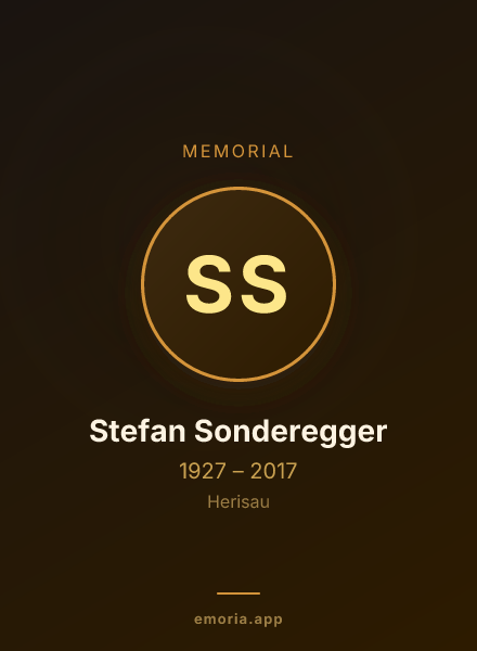 Memorial portrait of Stefan Sonderegger
