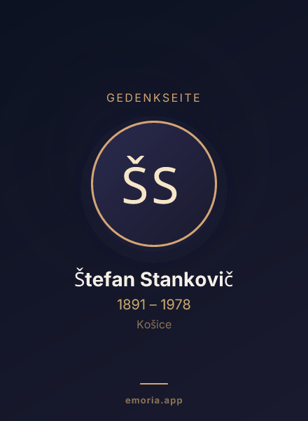 Gedenkportrait von Štefan Stankovič