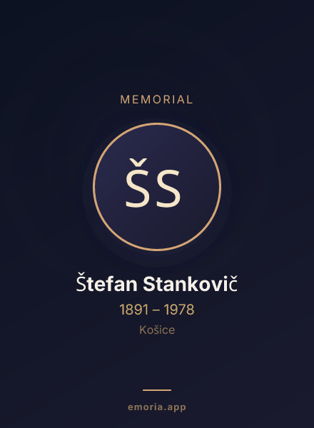 Memorial portrait of Štefan Stankovič