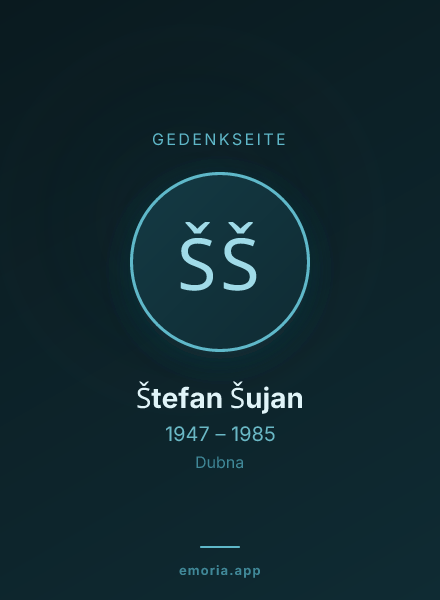 Gedenkportrait von Štefan Šujan