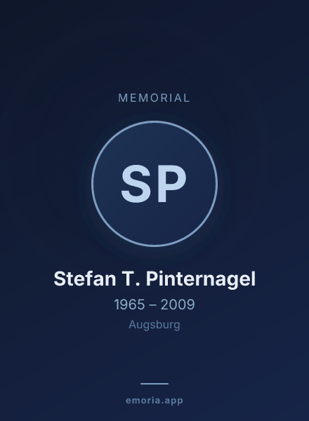 Memorial portrait of Stefan T. Pinternagel
