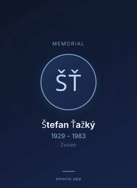 Memorial portrait of Štefan Ťažký