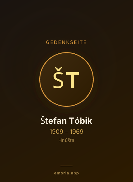 Gedenkportrait von Štefan Tóbik