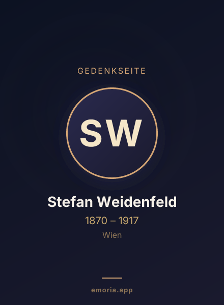 Gedenkportrait von Stefan Weidenfeld