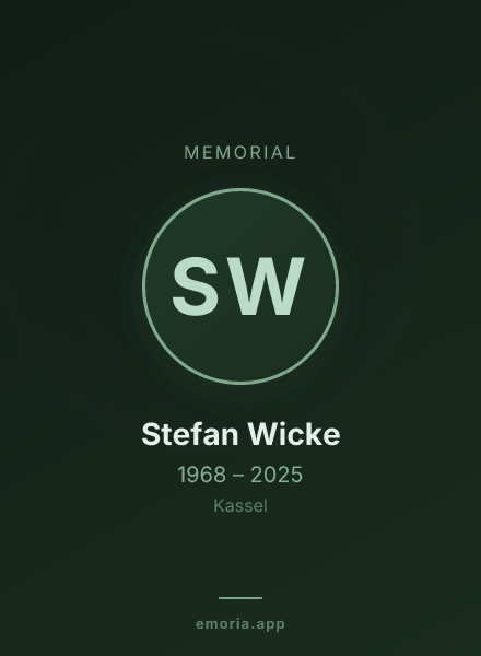 Memorial portrait of Stefan Wicke