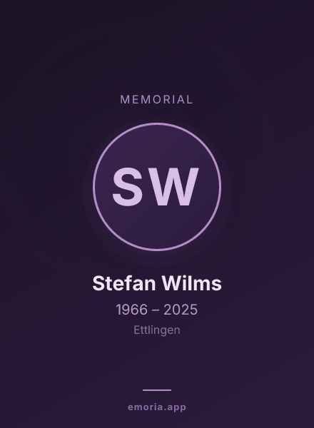 Memorial portrait of Stefan Wilms