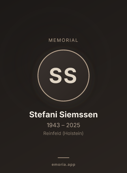 Memorial portrait of Stefani Siemssen