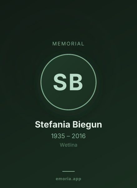 Memorial portrait of Stefania Biegun