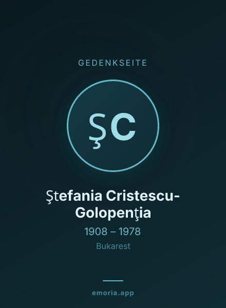 Gedenkportrait von Ştefania Cristescu-Golopenţia
