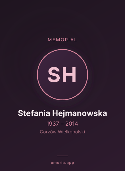 Memorial portrait of Stefania Hejmanowska
