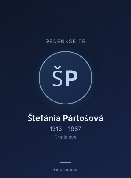Gedenkportrait von Štefánia Pártošová
