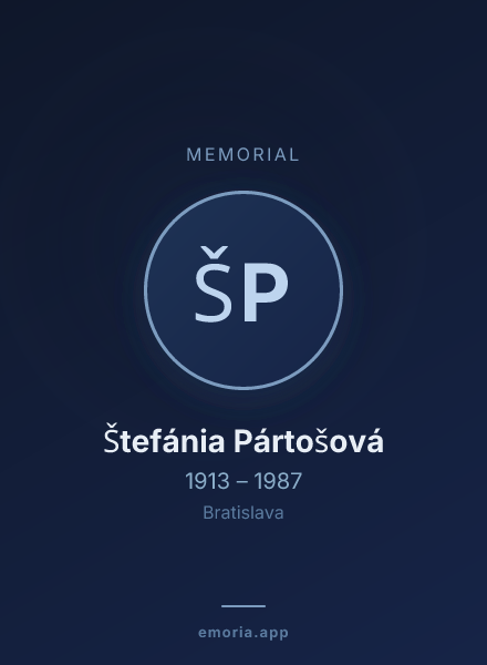 Memorial portrait of Štefánia Pártošová