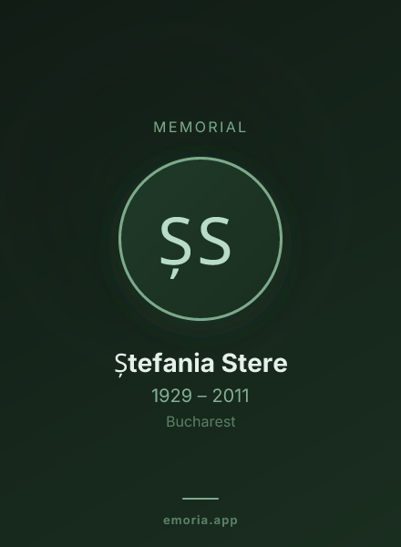 Memorial portrait of Ștefania Stere