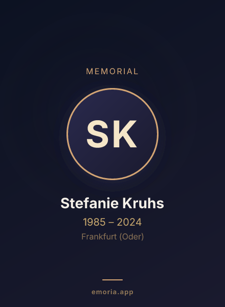 Memorial portrait of Stefanie Kruhs