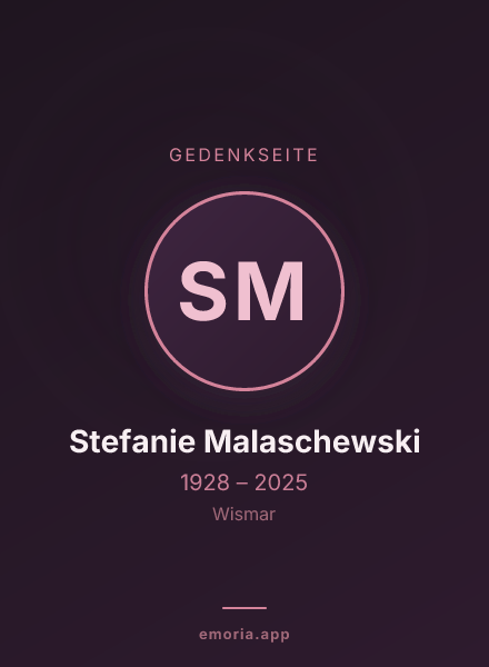 Gedenkportrait von Stefanie Malaschewski