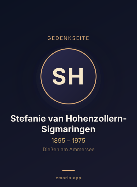 Gedenkportrait von Stefanie van Hohenzollern-Sigmaringen