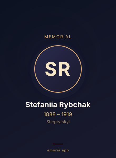 Memorial portrait of Stefaniia Rybchak