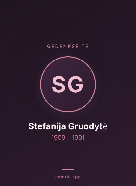 Gedenkportrait von Stefanija Gruodytė