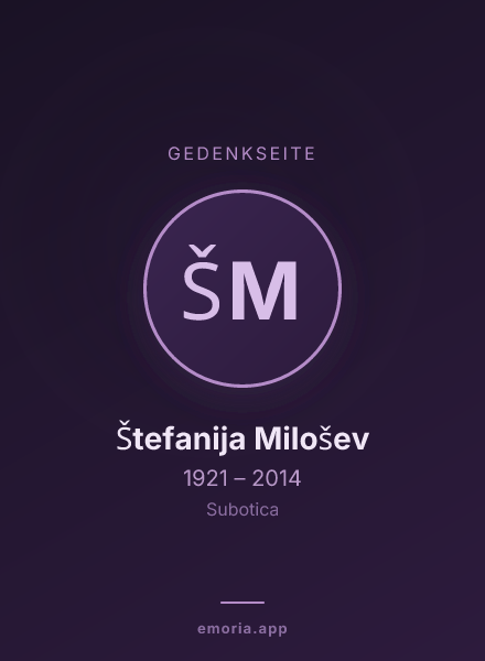 Gedenkportrait von Štefanija Milošev