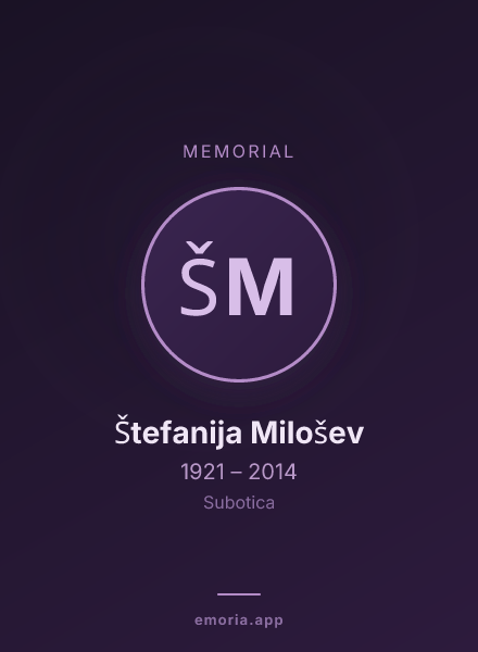 Memorial portrait of Štefanija Milošev