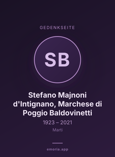 Gedenkportrait von Stefano Majnoni d'Intignano, Marchese di Poggio Baldovinetti
