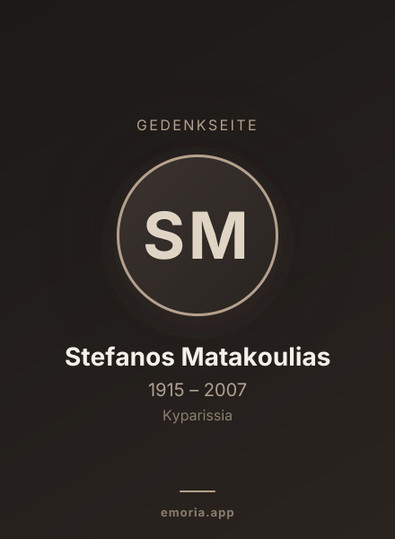 Gedenkportrait von Stefanos Matakoulias