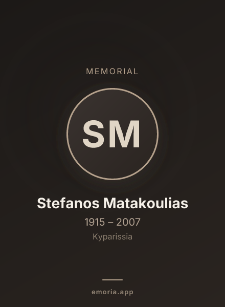 Memorial portrait of Stefanos Matakoulias