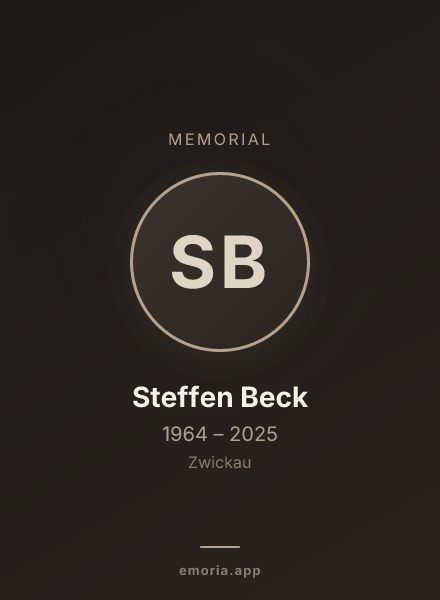 Memorial portrait of Steffen Beck