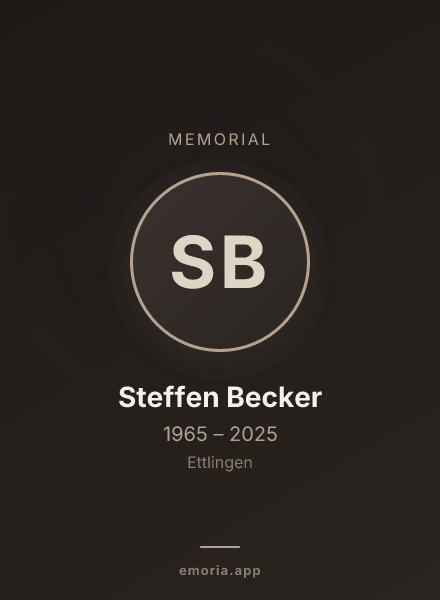 Memorial portrait of Steffen Becker