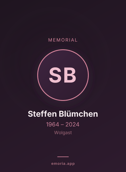 Memorial portrait of Steffen Blümchen