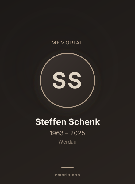 Memorial portrait of Steffen Schenk