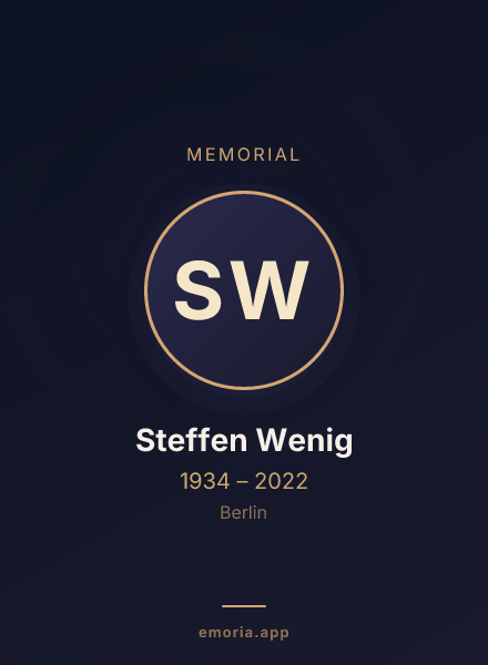 Memorial portrait of Steffen Wenig