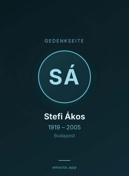 Gedenkportrait von Stefi Ákos