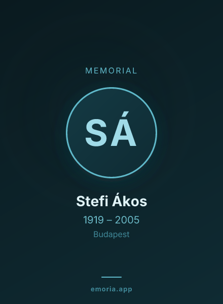 Memorial portrait of Stefi Ákos