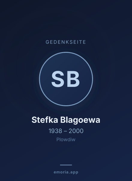 Gedenkportrait von Stefka Blagoewa