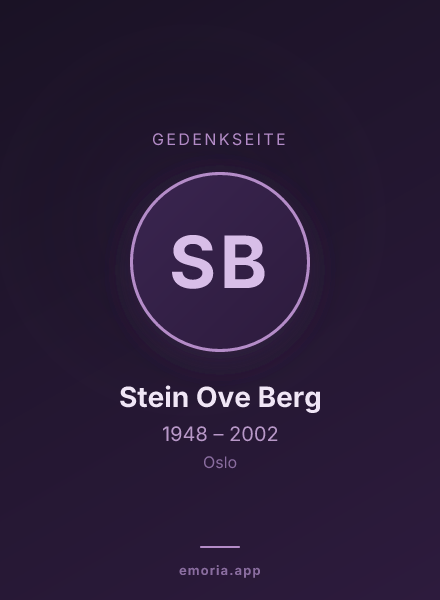 Gedenkportrait von Stein Ove Berg