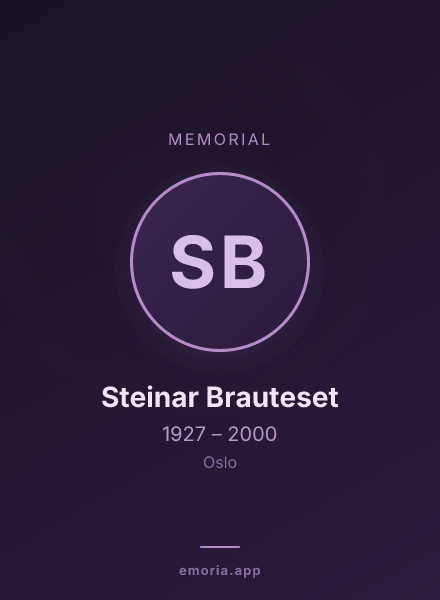 Memorial portrait of Steinar Brauteset
