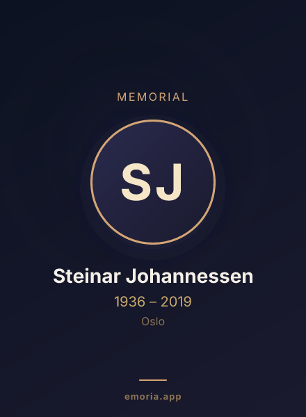 Memorial portrait of Steinar Johannessen