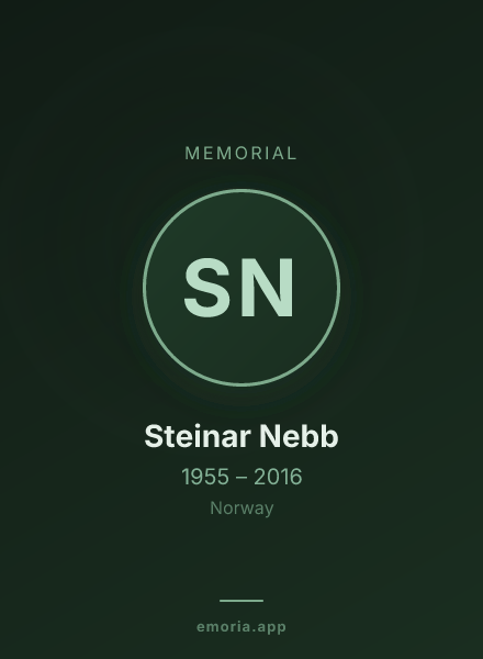 Memorial portrait of Steinar Nebb