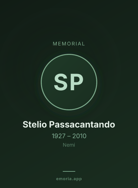 Memorial portrait of Stelio Passacantando