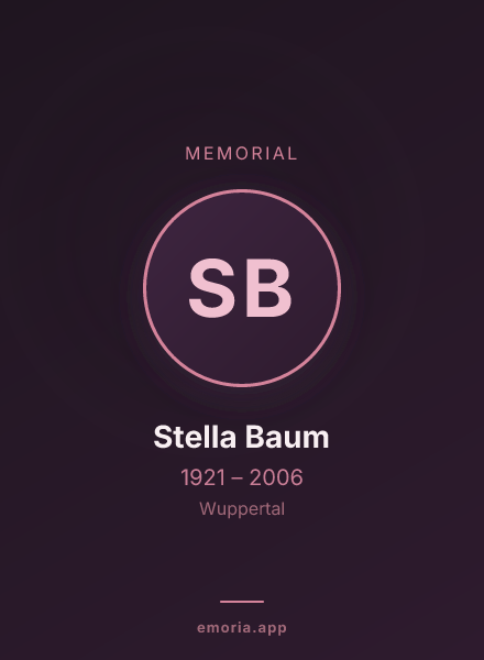 Memorial portrait of Stella Baum
