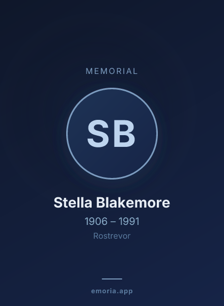 Memorial portrait of Stella Blakemore