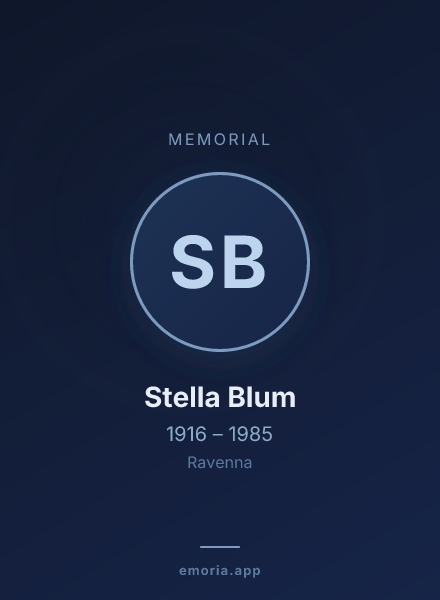 Memorial portrait of Stella Blum