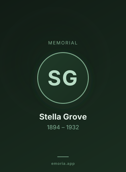 Memorial portrait of Stella Grove