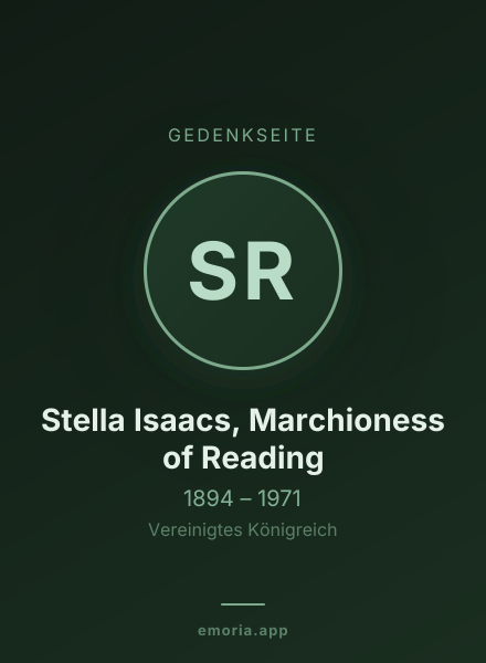 Gedenkportrait von Stella Isaacs, Marchioness of Reading