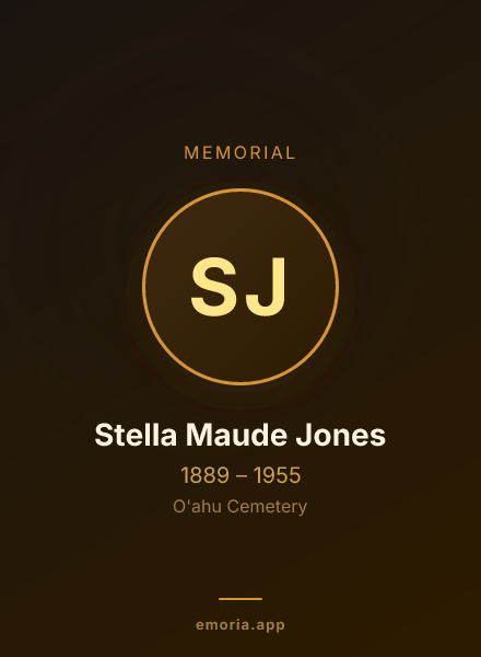 Memorial portrait of Stella Maude Jones