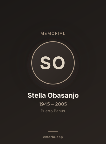 Memorial portrait of Stella Obasanjo