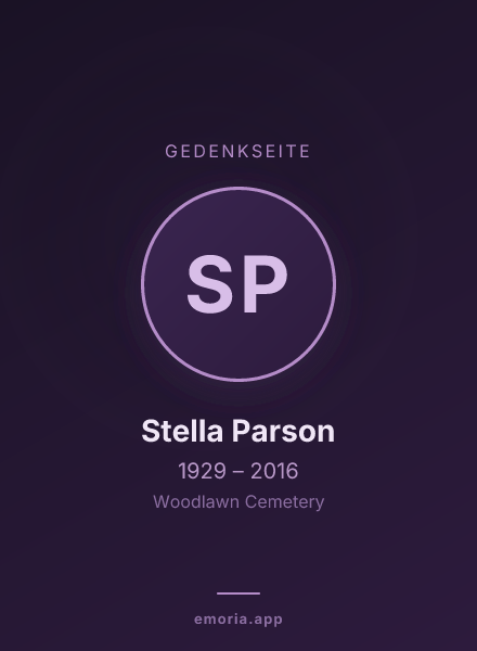 Gedenkportrait von Stella Parson