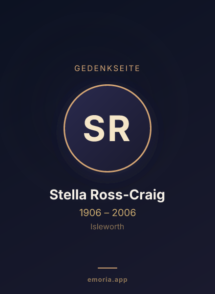 Gedenkportrait von Stella Ross-Craig